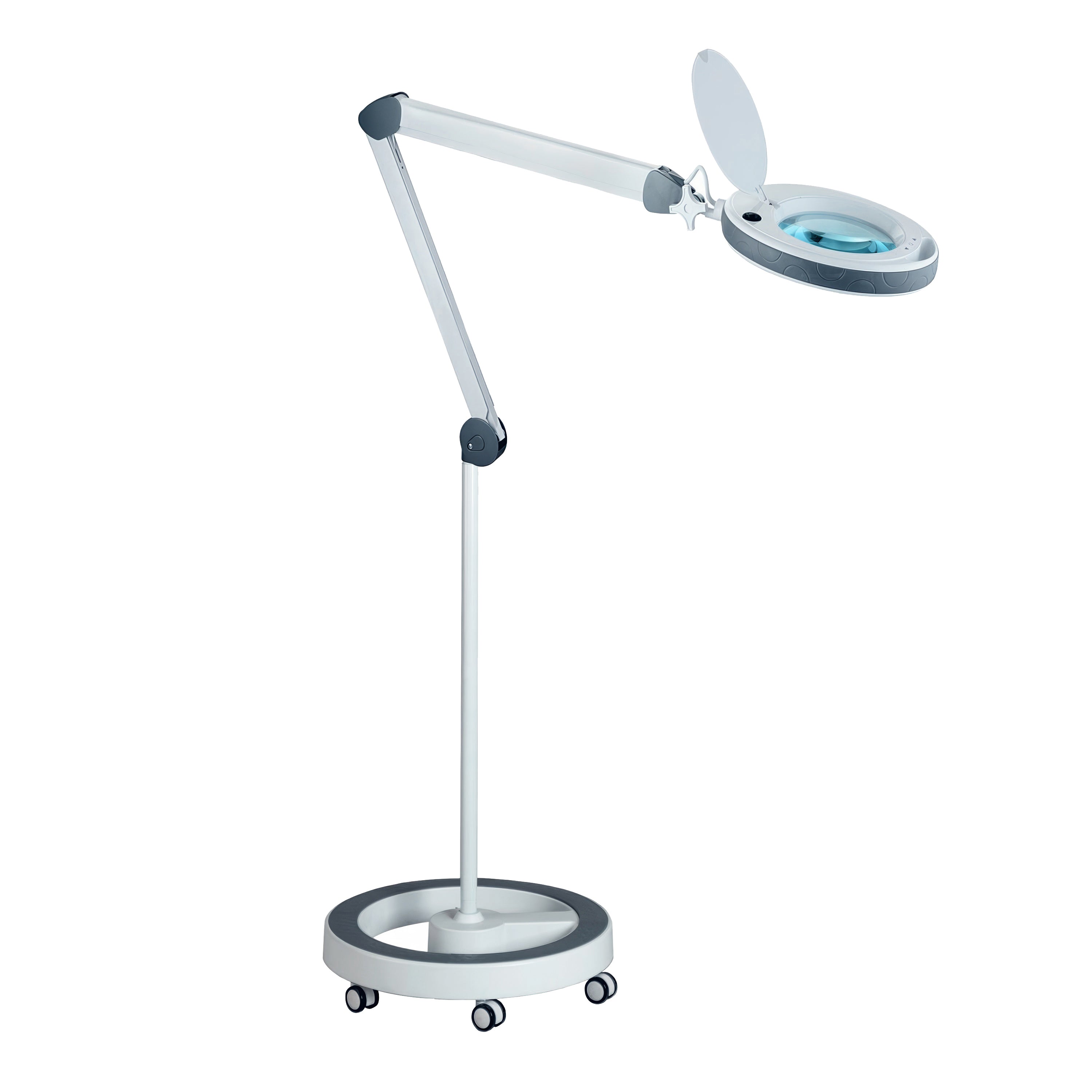 B-WARE - Lumeno Lupenleuchte 8513GR und Stativ 6159GR im Set mit 3 Dioptrien