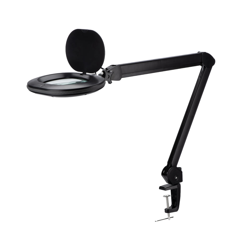 Lumeno 8613 Lupenleuchte Schwarz mit 3 Dioptrien und Tischklemme