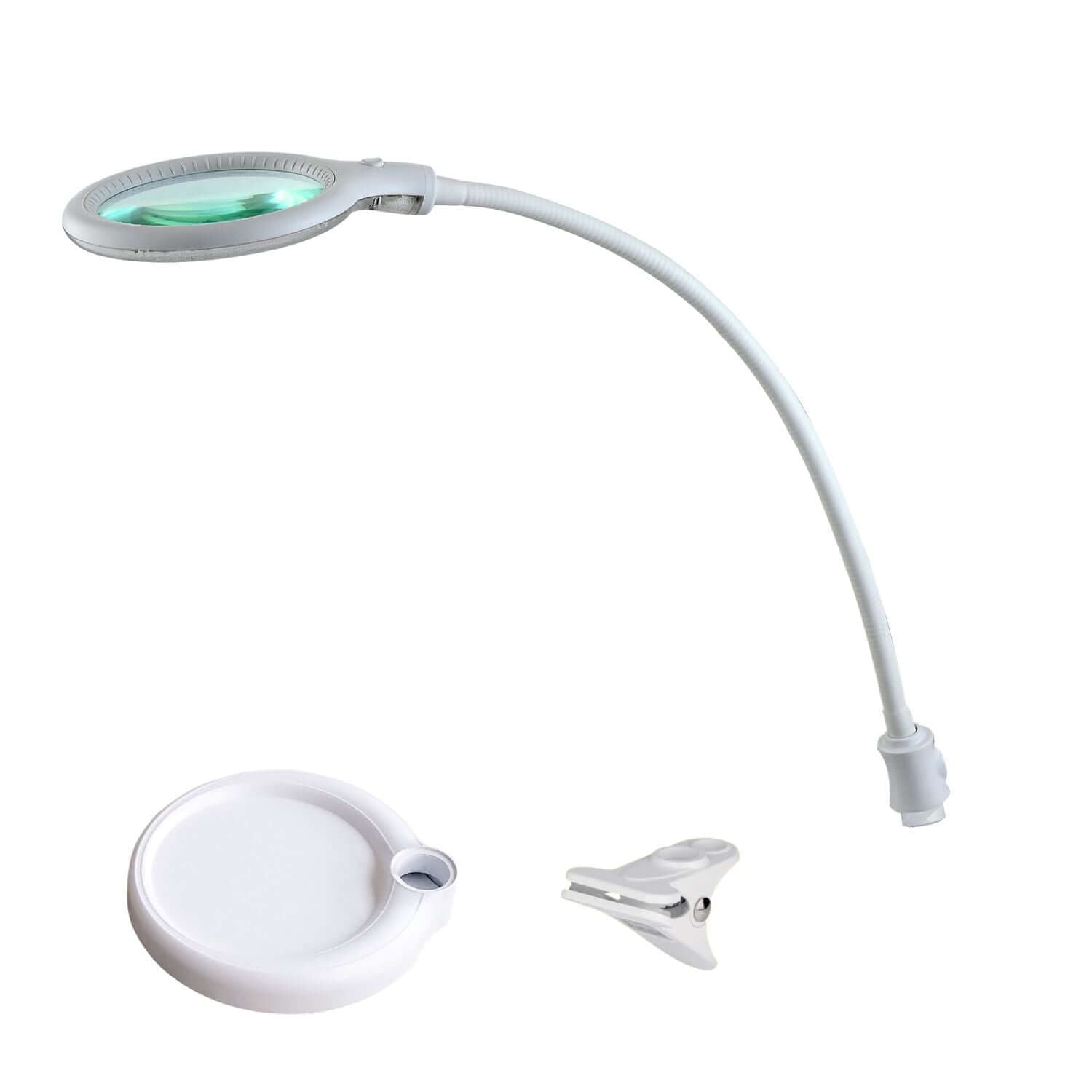 Lumeno 6803 LED Klemmleuchte in Weiß, Gesamtansicht