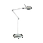 Lumeno 821X magnifying lamp in grey in a set with rolling stand
