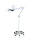 Lumeno 8615 magnifying lamp with rubber ring on rolling stand 6159