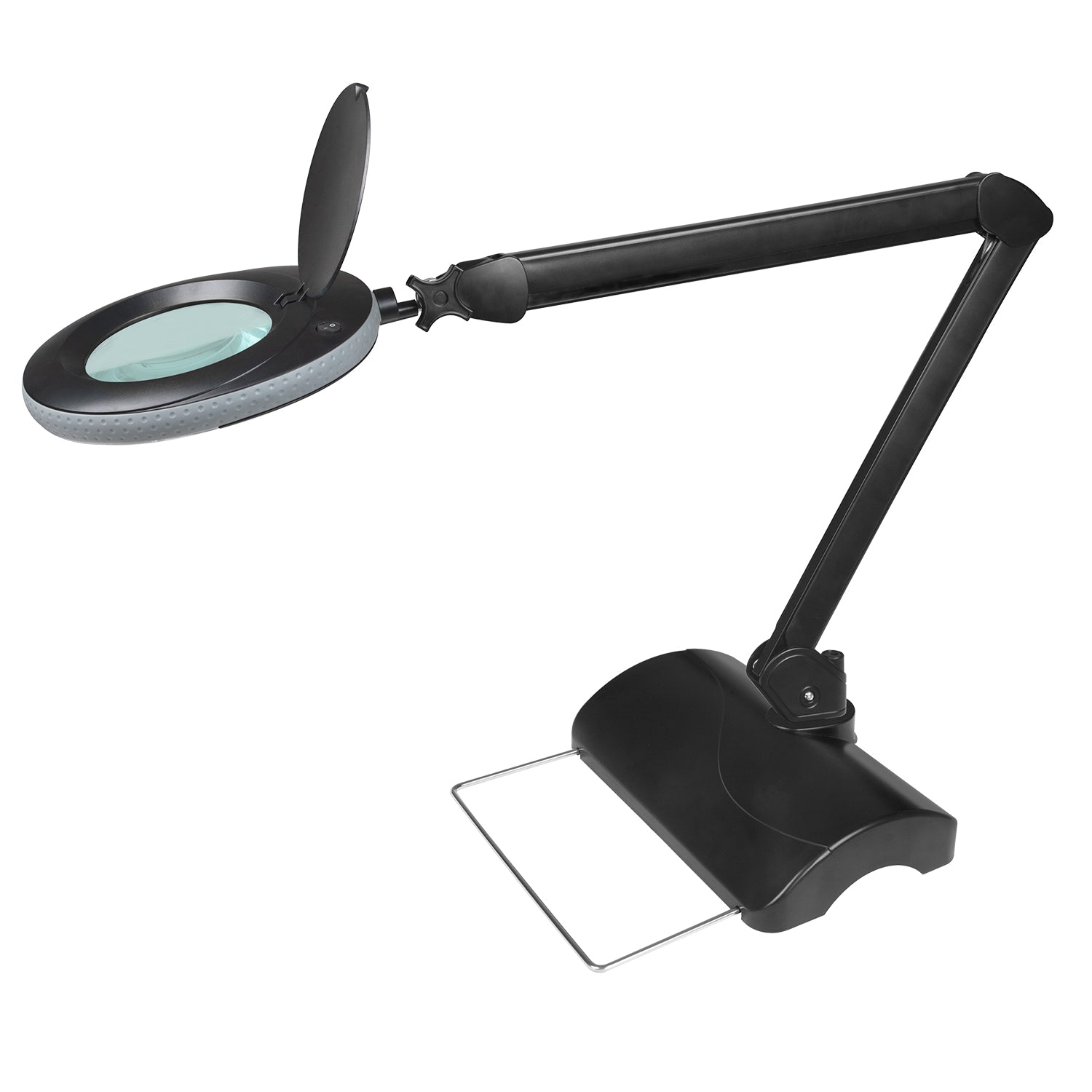 Lumeno 721X Lupenleuchte in Schwarz auf Tischstativ 6180