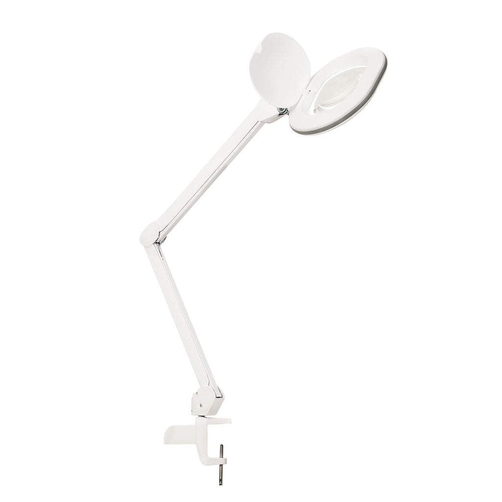 Lumeno 861X Lupenleuchte mit ovaler Linse und Tischklemme, Gesamtansicht