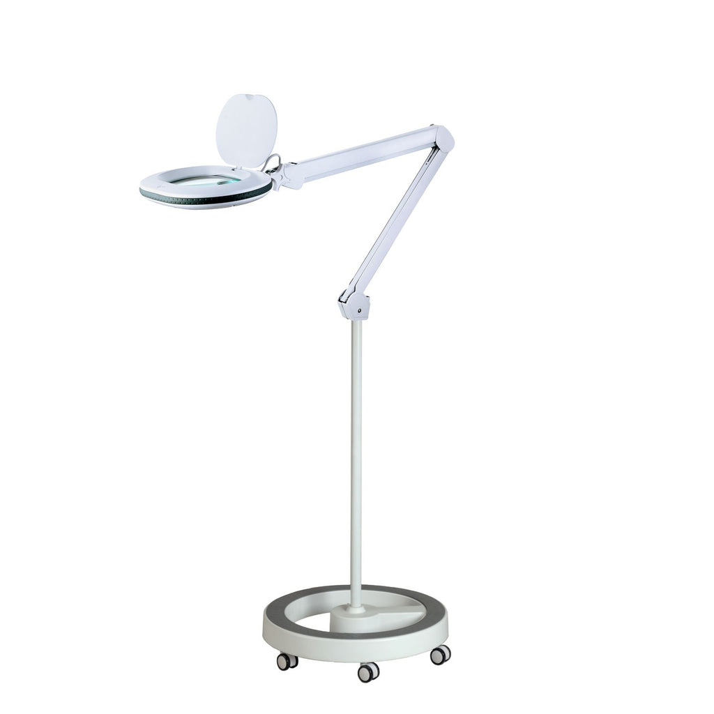 Lumeno 861X Lupenleuchte auf Rollstativ mit Laufrollen